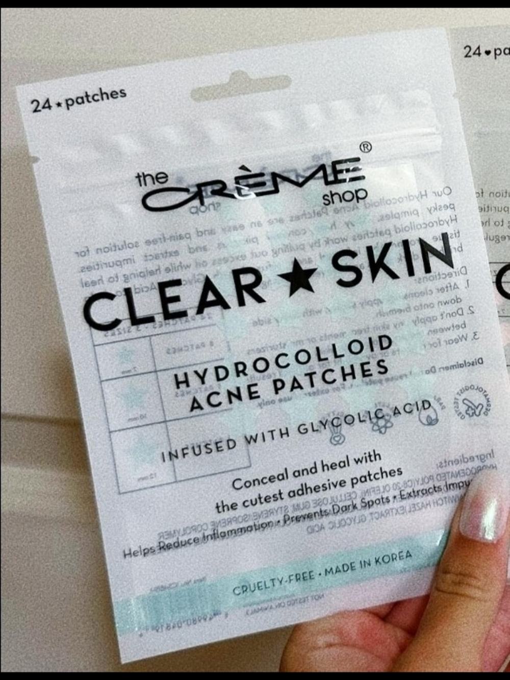 The Creme shop Clear Skin Hydrocolloid Acne Patches - Mint Green 24count 1pk